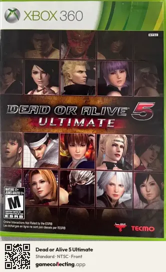Dead or Alive 5 Ultimate Xbox 360, NTSC box front