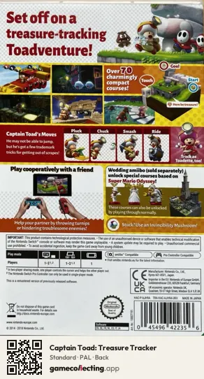 Captain Toad: Treasure Tracker Nintendo Switch, PAL box back