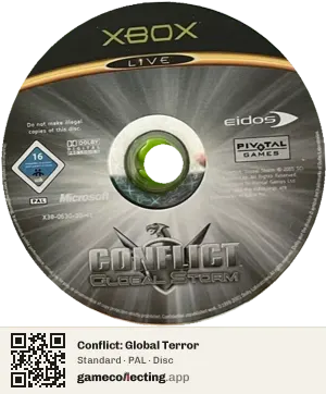 Conflict: Global Terror Xbox, PAL disc