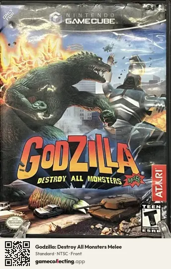 Godzilla: Destroy All Monsters Melee Nintendo GameCube, NTSC box front