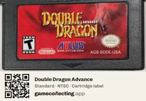 Double Dragon Advance Game Boy Advance, NTSC cartridge label