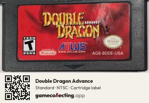 Double Dragon Advance Game Boy Advance, NTSC cartridge label