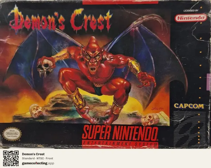 Demon's Crest Super Nintendo Entertainment System, NTSC box front