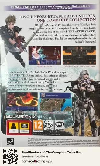 Final Fantasy IV: The Complete Collection PlayStation Portable, PAL box front