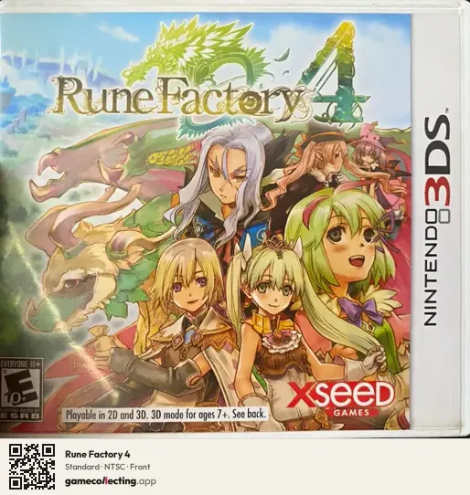 Rune Factory 4 Nintendo 3DS, NTSC box front