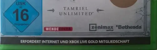 The Elder Scrolls Online: Tamriel Unlimited, the USK square on its front