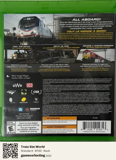 Train Sim World Xbox One, NTSC box back