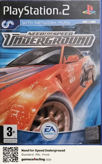 Need for Speed Underground PlayStation 2, PAL box front