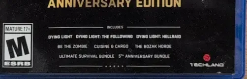 Dying Light, the ESRB box on its front