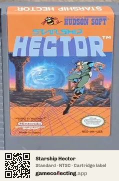 Starship Hector Nintendo Entertainment System, NTSC cartridge label
