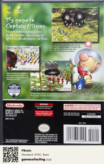 Pikmin Nintendo GameCube, NTSC box back
