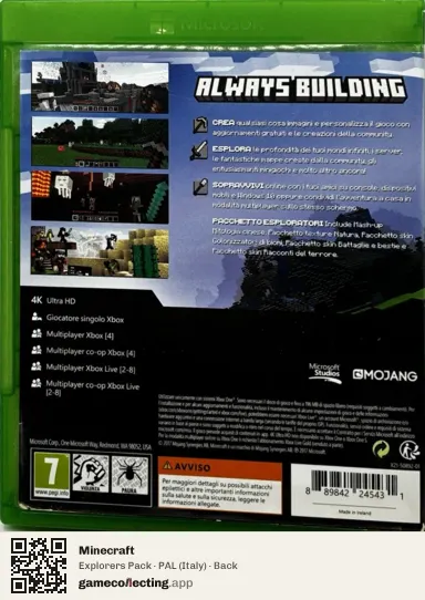 Minecraft Xbox One, Italy box back
