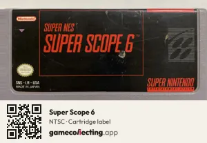 Super Scope 6 Super Nintendo Entertainment System, NTSC cartridge label