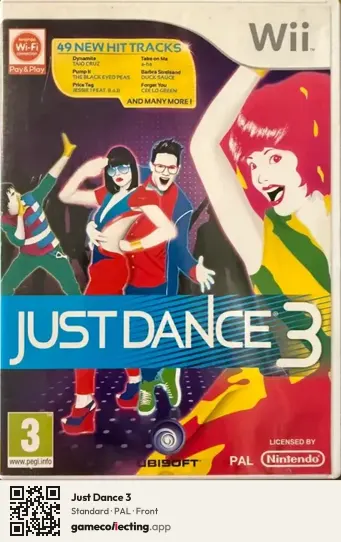 Just Dance 3 Nintendo Wii, PAL box front