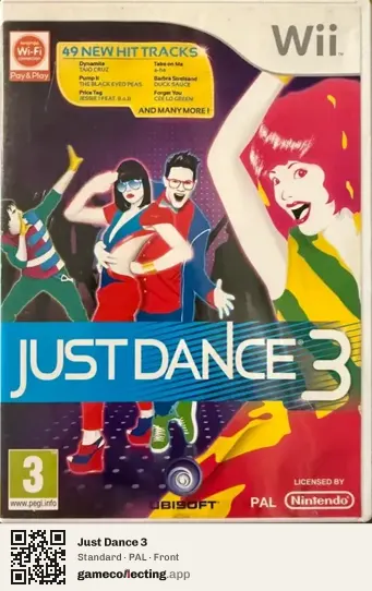 Just Dance 3 Nintendo Wii, PAL box front