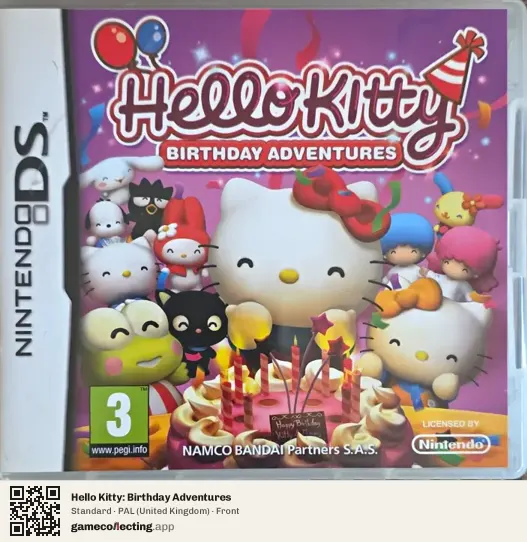 Hello Kitty: Birthday Adventures Nintendo DS, United Kingdom box front