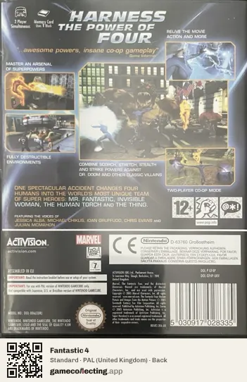 Fantastic 4 Nintendo GameCube, United Kingdom box back