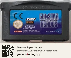 Gunstar Super Heroes Game Boy Advance, PAL cartridge label