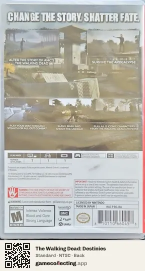 The Walking Dead: Destinies Nintendo Switch, NTSC box back