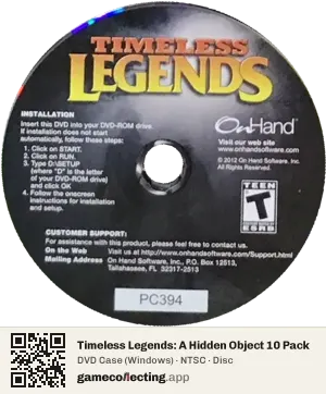 Timeless Legends: A Hidden Object 10 Pack Computer, NTSC disc
