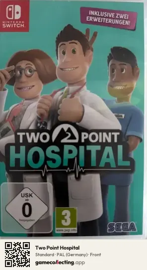 Two Point Hospital Nintendo Switch, Germany box front