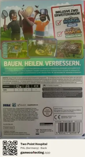 Two Point Hospital Nintendo Switch, Germany box back