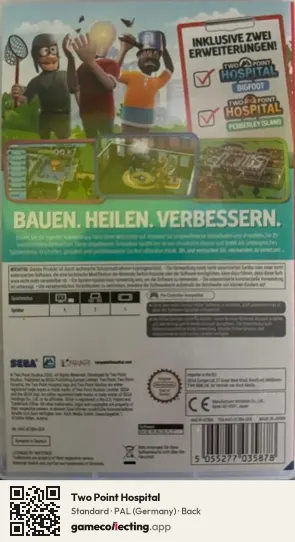 Two Point Hospital Nintendo Switch, Germany box back