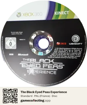 The Black Eyed Peas Experience Xbox 360, PAL disc