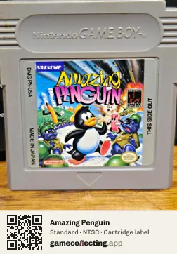 Amazing Penguin Game Boy, NTSC cartridge label