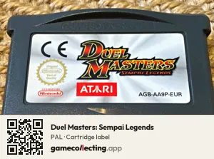 Duel Masters: Sempai Legends Game Boy Advance, PAL cartridge label