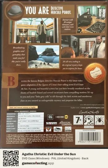 Agatha Christie: Evil Under the Sun Computer, United Kingdom box back