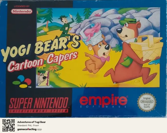 Adventures of Yogi Bear Super Nintendo Entertainment System, PAL box front