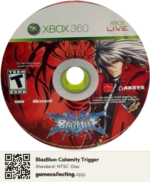 BlazBlue: Calamity Trigger Xbox 360, NTSC disc