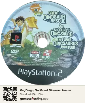 Go, Diego, Go! Great Dinosaur Rescue PlayStation 2, PAL disc