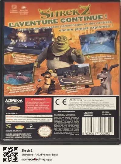 Shrek 2 Nintendo GameCube, France box back