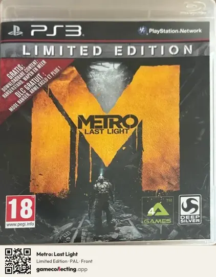 Metro: Last Light PlayStation 3, PAL box front