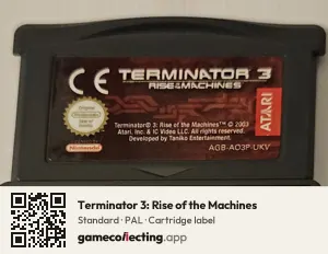 Terminator 3: Rise of the Machines Game Boy Advance, PAL cartridge label