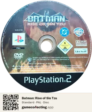 Batman: Rise of Sin Tzu PlayStation 2, PAL disc