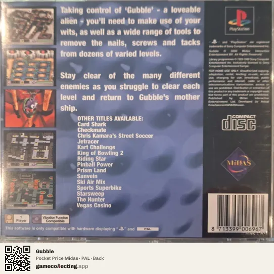 Gubble PlayStation, PAL box back