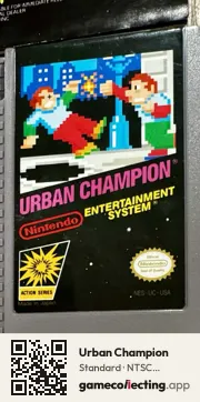 Urban Champion Nintendo Entertainment System, NTSC cartridge label