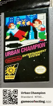 Urban Champion Nintendo Entertainment System, NTSC cartridge label