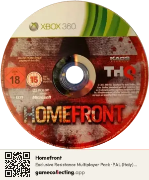 Homefront Xbox 360, PAL disc