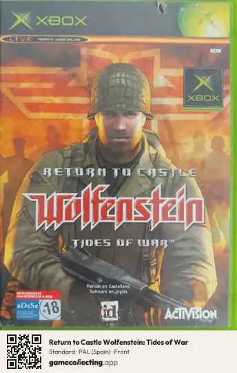 Return to Castle Wolfenstein: Tides of War Xbox, Spain box front