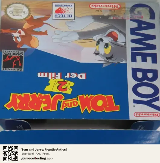 Tom and Jerry: Frantic Antics! Game Boy, PAL box front