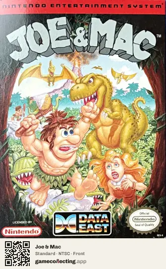 Joe & Mac Nintendo Entertainment System, NTSC box front