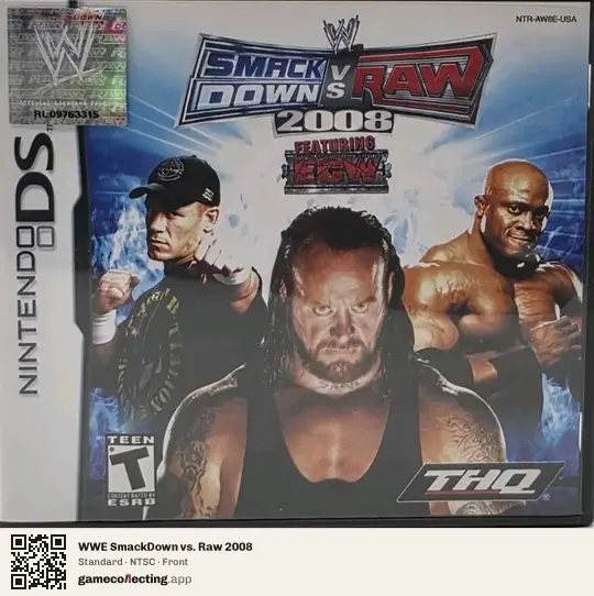 WWE SmackDown vs. Raw 2008 Nintendo DS, NTSC box front