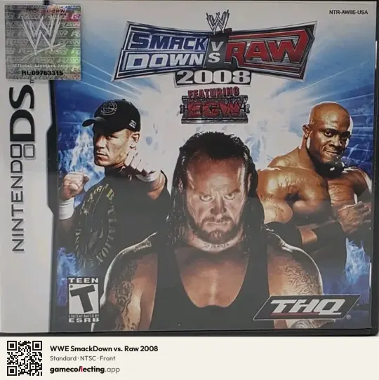 WWE SmackDown vs. Raw 2008 Nintendo DS, NTSC box front