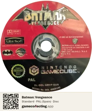 Batman: Vengeance Nintendo GameCube, PAL disc