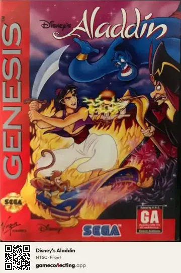 Disney's Aladdin Sega Mega Drive / Genesis, NTSC box front