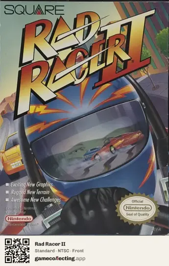 Rad Racer II Nintendo Entertainment System, NTSC box front